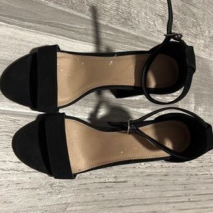 Black Suede Strap Heels